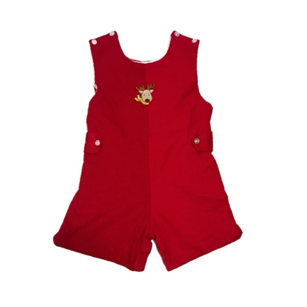 KIDS Corduroy Christmas Reindeer Jon Jon Sz 12m